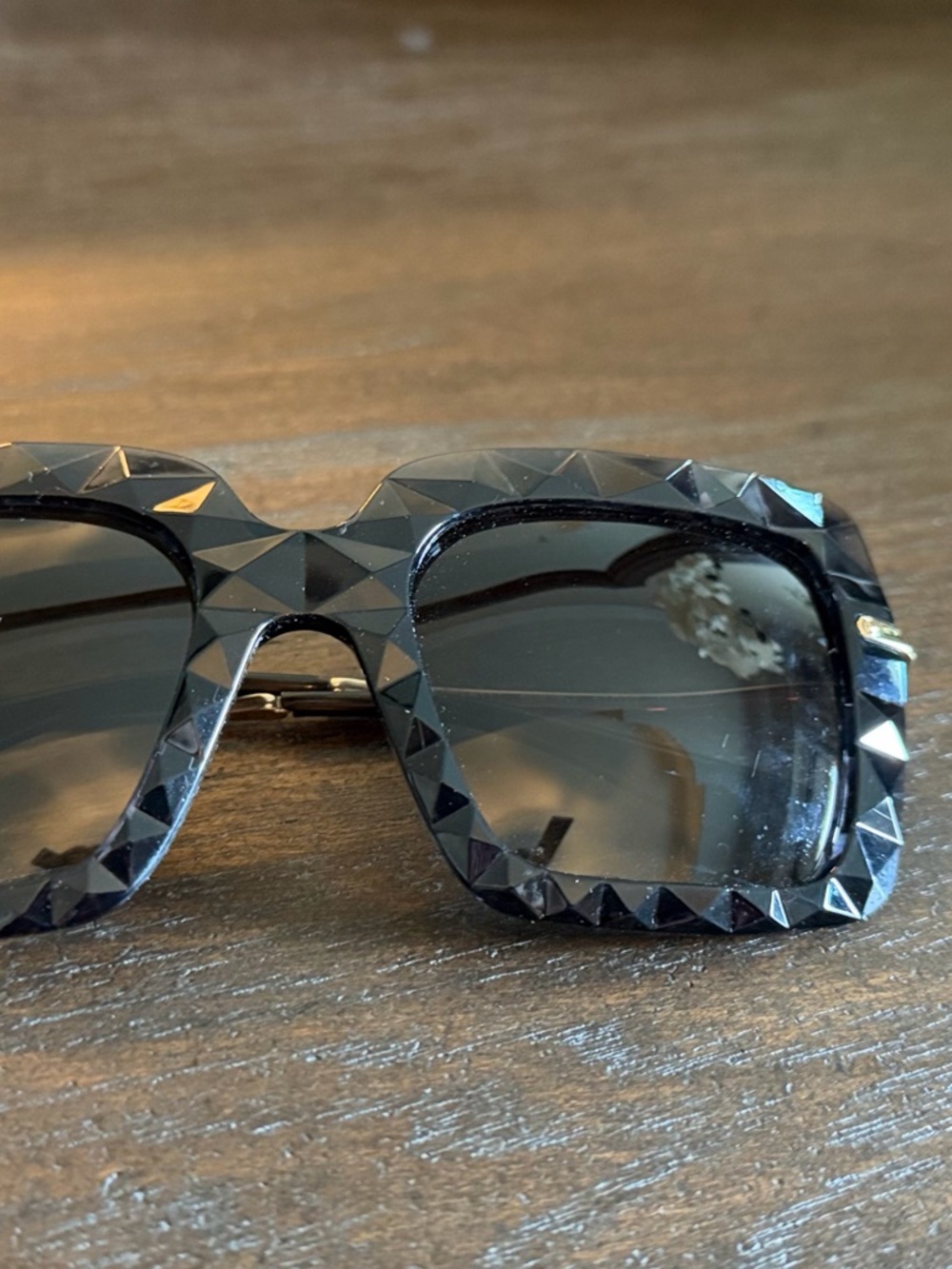 Dolce & Gabbana Black Faceted Square Sunglasses
